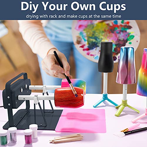 WAQONUY Double Cup Turner for Crafts Tumbler Metal Rotating Spinner