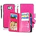 Galaxy S7 Case, S7 Case, TabPow 9 Card Slot Series - Wallet Folio PU Leather Case Cover With Detachable Magnetic Hard Case For Samsung Galaxy S7, Pink