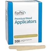 ForPro Professional Collection Premium Wood Applicators, Non-Sterile, Hair Removal Waxing Sticks, Large, 6" L x .75" W, 6 Inc