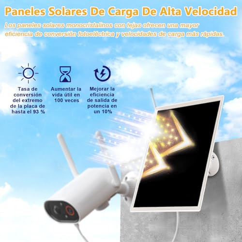Cargador solar ring de 6W/5V,compatible con toda la gama de cámaras Ring(no compatible con cámaras sin baterías),viene con un puerto DC35+Tipo-C,un cable de carga de 1x3m y es resistente al agua IP66