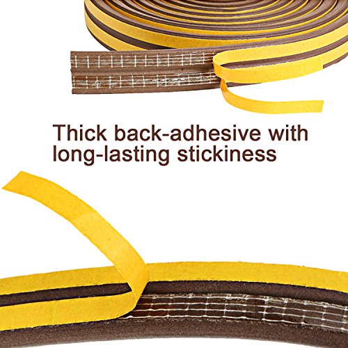 Foam Sealing Strip Door Window Insulation Kit,YIJU D Type EPDM Self Adhesive Doors and Windows Soundproof Insect Prevention Collision Avoidance Rub - Thumbnail 4