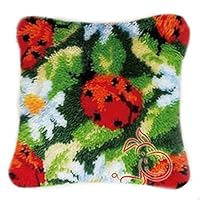 DIY Cushion Carpet Mat Latch Hook Rug Kits Cover Hand Craft Embroidery Pillowcase Crocheting Flower Handmade Wedding Kids Parents Gift 16x16 Inch