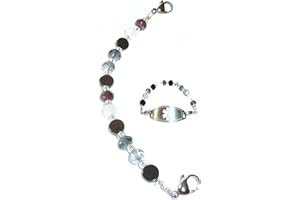 Hidden Hollow Beads Women's Artistic Medical Alert ID Interchangeable Replacement Bracelet, Identification Vital info tag