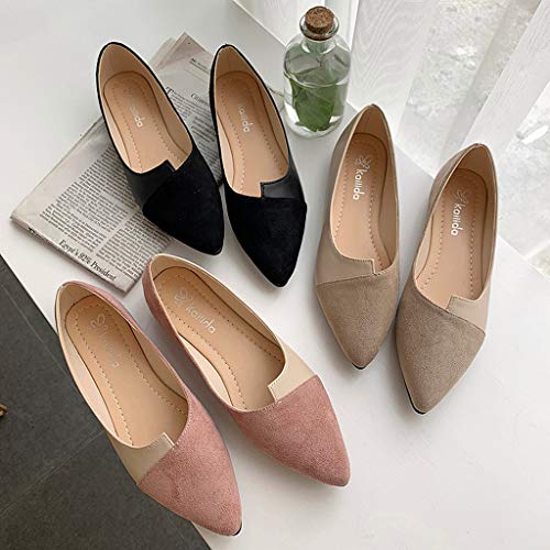 Gyoume Women Shoes Bow Pointed Toe Women Flats Woman Flat Shoes Ballet Flats Ladies (US:9, White)