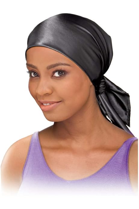 Silk Head Scarf Evolve® Satin Edge Wrap Scarf, Black 1772
