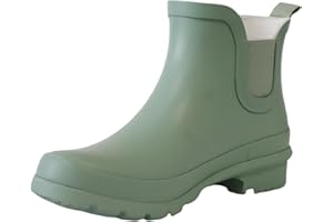 Fubotao Women's Rubber Rain Boots Waterproof And Anti-slipping Rainboots For Women Stylish Light Ankle Rain Shoes-Runs 1 size samller