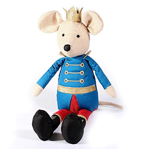 Mon AMI Designer King Mouse Nutcracker Doll, Plush Blue, 19