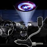 Spoya Captain America badge USB Car dome ceiling CREE LED cigarette lighter logo laser projector light lamp