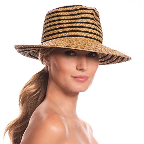 Eric Javits Luxury Fashion Designer Women's Headwear Hat - Birdie - Black Mix