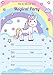 30 Unicorn Birthday Invitations with Envelopes (30 Pack) - Kids Magical Birthday Party Invitations for Girls