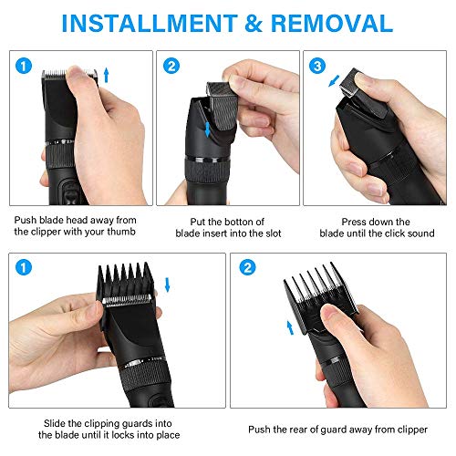 Haarschneider, Newday Haarschneider Herren Profi Haarschneidemaschine Elektrischer Bartschneider Haartrimmer Präzisionstrimmer Männer Wiederaufladbare USB, 2 Batterien Wiederaufladbar, 4 Kämm, Schwarz