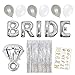 Yolo Products Retro Bachelorette Party Decorations Kit Silver - Bridal Shower Supplies - Hen Party - 28 Pieces in Total - Bride Tribe Flash Tattoos – Bride Letter Foil Balloons – and Much More