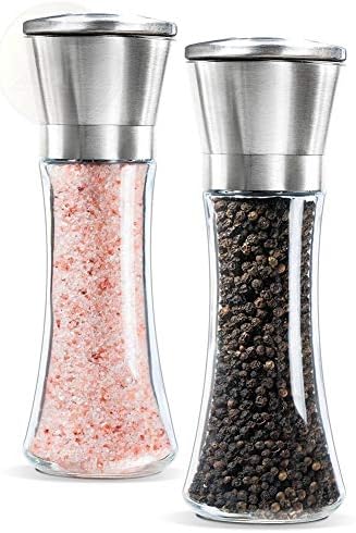 2 Pcs Salt And Pepper Grinder Set 304 Stainless Steel Pepper Grinder Manual Pepper Grinding Home Bars And Soon Mill Bottle