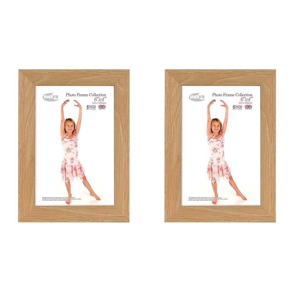 Inov8 Framing Photo Frame, Wood, Lime Oak, 6"x4" (15.24cm x 10.16cm) (Pack of 2)