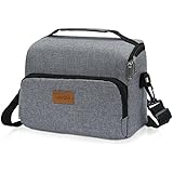 Lifewit Insulated Lunch Bag Lunch Box with Adjustable Shoulder Strap for Women Men 8L Grey