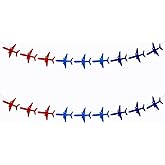 SaktopDeco 2 Pack Airplane Garland Felt Plane Banner Airplane Aviation Themed Birthday Party Decorations Supplies