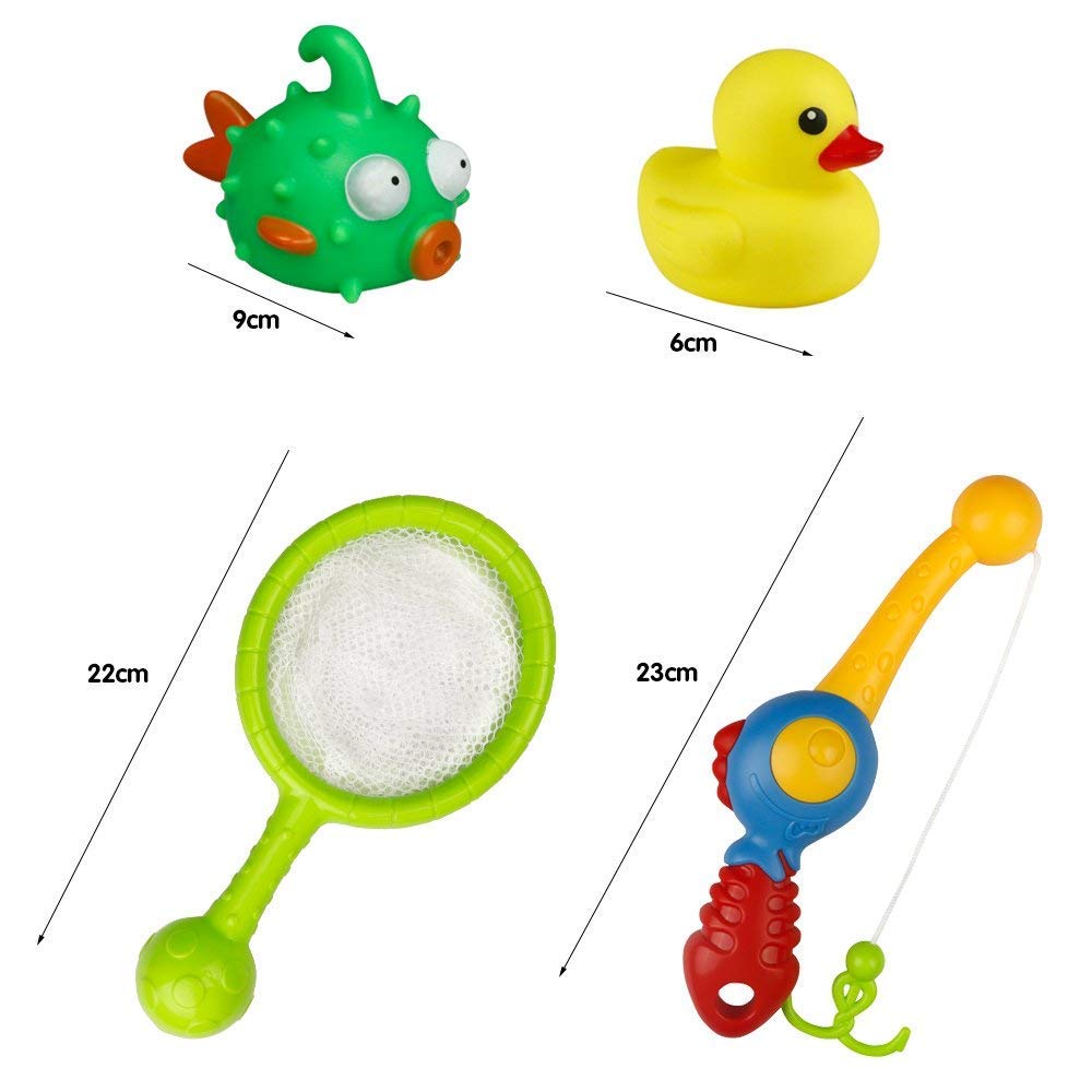 Juego de Agua Juego de pesca juguete juego flotante de pesca pescado red de pato con para 3 +