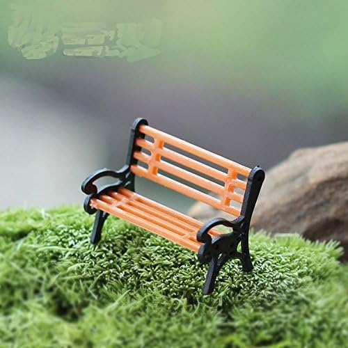 Palazze Plastic Park Bench Model Doll House Miniature Garden Landscape Microlandschaft Accessories 2Pcs