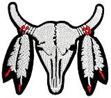 Native American Indian skull DIY Applique Embroidered Sew Iron on Patch NAI-002