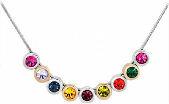 Amazon Co Jp レインボー シルバー ダイヤモンド ネックレス 虹水晶 ネックレス ジュエリー アクセサリー 服 ファッション小物