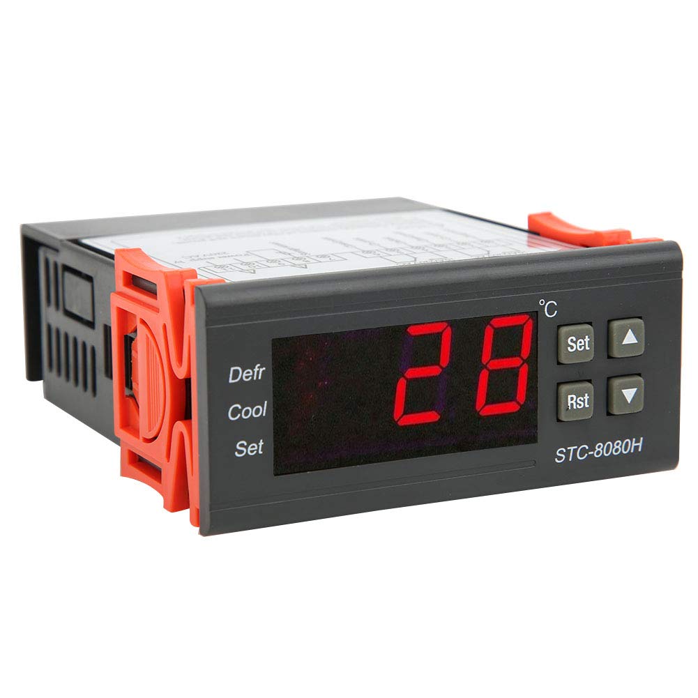 Digital Temperature Controller, 8080H 10A / 220VAC universal Single Sensor Digital Thermostat for Cold Storage and Refrigerated Trucks