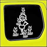 Crazy Cat Lady Stick Figure Family Decal can be applied to any surface Funny Vinyl Decal Sticker White In Color No Inks 100% Vinyl 8.5 