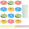 12 Stuks Mond Mason Jar Deksels Met Rietje, 12 Stuks Plastic Rietjes En Siliconen Stoppen, Siliconen Ringen…