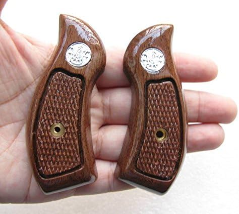 NEW Hard wood (WALLNUT WOOD) Grips for S&W J frame Round butt, Bodyguard, Thailand Handmade