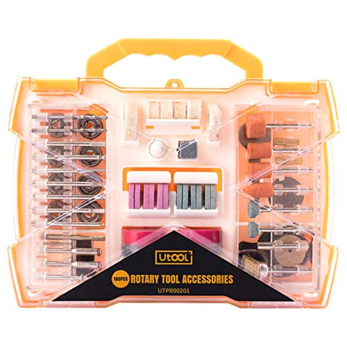 Rotary Tool Accessories Kit 160pcs, UTOOL All-Purpose Rotary Accessory Set Universal Fitment for DIY Woodworking, Cutting, Grinding, Sanding, Sharpening, Carving and Polishing