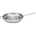 Winco Commercial-Grade Stainless Steel Fry Pan with Helper Handle, Natural Finish, 14"