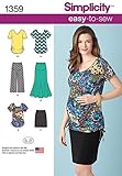 Simplicity Easy-to-Sew Pattern 1359 Misses Maternity Knit Skirts, Gaucho Pants and Tops Sizes 6-24 XS-XL