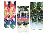 Sexybody Men's Novelty 3D Printed Fruits Scenery Food Animal Long Crew Casual Dress Tube Socks