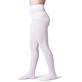 Silky Toes Girls Opaque Microfiber Tights 1-2 Pairs Black White or Colored Nylon Stockings for Kids - ballet footed tights