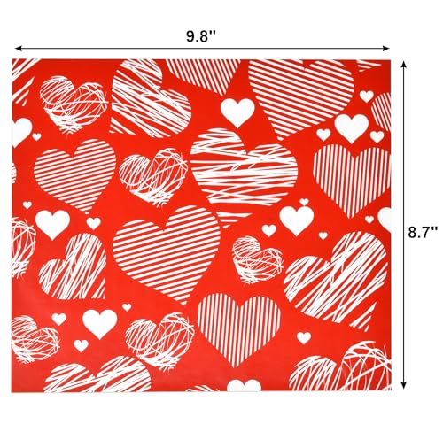 150 Sheets Valentine's Day Wax Paper Parchment Papers Red &amp;White Hearts ...