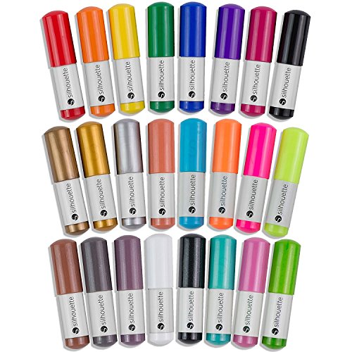 Silhouette Black Cameo 3 Bluetooth Bundle with 12x12 Sheets of Oracal 651 Vinyl, 24 Sketch Pens, Pixscan Mat, Guide Books