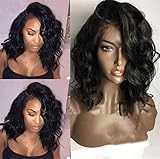 ATOZWIG Short Bob Wigs Synthetic Lace Front Wig Short Wavy Hair Synthetic Lace Wigs For Black Women