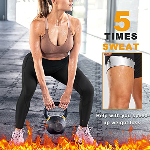 Rolewpy Sauna Sweat Pants for Women High Waisted Slimming Leggings Thermo  Workout Compression Sweating Yoga Pa