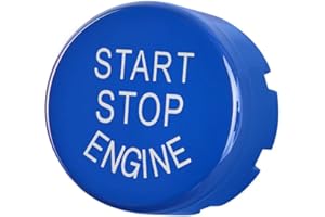 Angelguoguo Blue Start Stop Engine Switch Button Cover for BMW 1 2 3 5 X1 X5 X6 Series F Chassis F20 F21 F22 F30 F35 F10 F18 Etc with Off Button