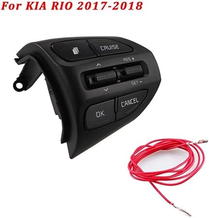 Amazon 車用ハンドル ステアリングホイールクルーズコントロールボタンのbluetoothオーディオ電話ボリュームスイッチの車のためにk2 Rio Ikslain 8月x Line Luxe Red Line 色 K2 D Red C ステアリングボス 車 バイク