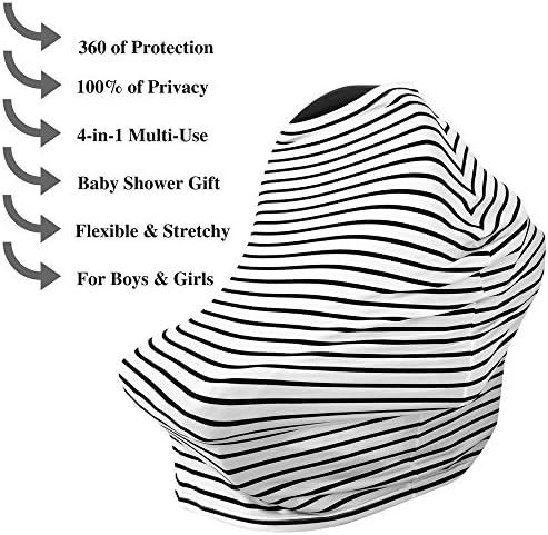 Nursing Cover, Breastfeeding Scarf for Girls &amp; Boys - Baby Carseat, Canopy, Stroller, Shopping Cart, Carseat Covers Privacy and Protection for Your Baby - Best Multi-Use Stretchy Cover by ZAVAbaby