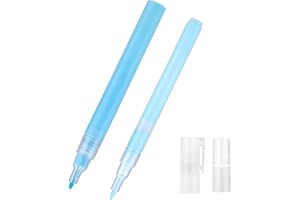 2pcs Masking Fluid Pens for Watercolor Painting, 3mm 10ml & 0.7mm 3ml Applicator Tips Blue Masking Liquid Marker for Art Proj