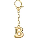 Udolfly Gold Initial Letter Keychains for Women Alphabet Bag Charm for Handbags Keyring Accessories Gifts