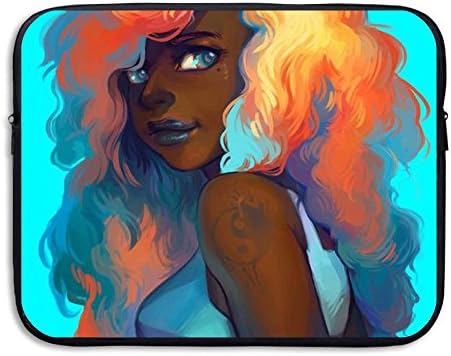 Laptop Sleeve Case African American Women Painting Turquoise Blue Neoprene Carrying Bag Briefcase Handbag For 13 Inch For All Computer Ultrabook / Lenovo Dell / MacBook Pro / Macbook Air