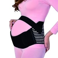 Yuccer Maternity Support Belt, Breathable Pregnancy Belly Band for Women Exercise Back Pain Relief Plus Size (Black, XXL)