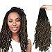 FASHION IDOL Nu Faux Locs Crochet Hair 6 Bundles Natural Wavy Soft Locs Crochet Hair 18 Inch Crochet Dreadlocks Extensions BROWN OMBRE (TT4/BROWN)