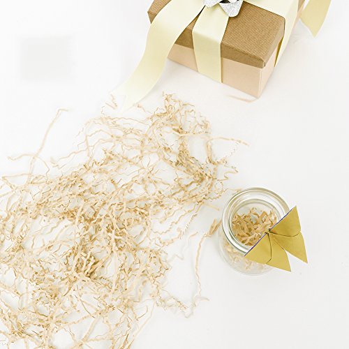 HRX Package Crinkle Cut Shredded Tissue Paper Filler,Paper Shred for Filling Gift Baskets, Box, Bags (1.1 LB, Beige) - Thumbnail 3