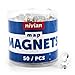 Nivian Office Supplies - Magnetic Push Pins 50 Pack - EXTRA VALUE - Clear Acrylic Map Magnets - Perfect Magnet Set for Maps, Calendar Magnets, Whiteboard Magnets, Refrigerator Magnets!