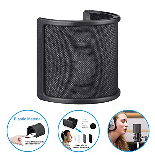 Pop Filter,Aokeo [Upgraded Three Layers] Metal Mesh & Foam & Etamine Layer Microphone Windscreen Cover Handheld Mic Shield Mask,Microphone Accessories for Vocal Recording,Youtube videos,Streaming - Thumbnail 7