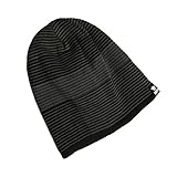 Knit Caps for Men Winter Knitted Beanies Thermal Black Hats Dark Black
