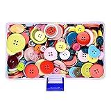 Supla 300Pcs Colorful Buttons Various shades and styles Different Shapes Buttons - Sewing Buttons in a Plastic Box